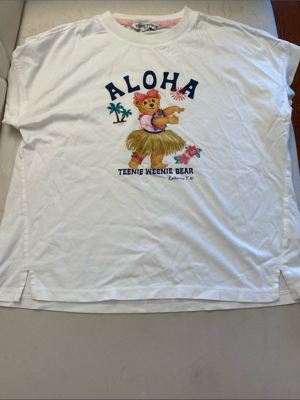 Teenie Weenie White Aloha Bear Graphic Tee